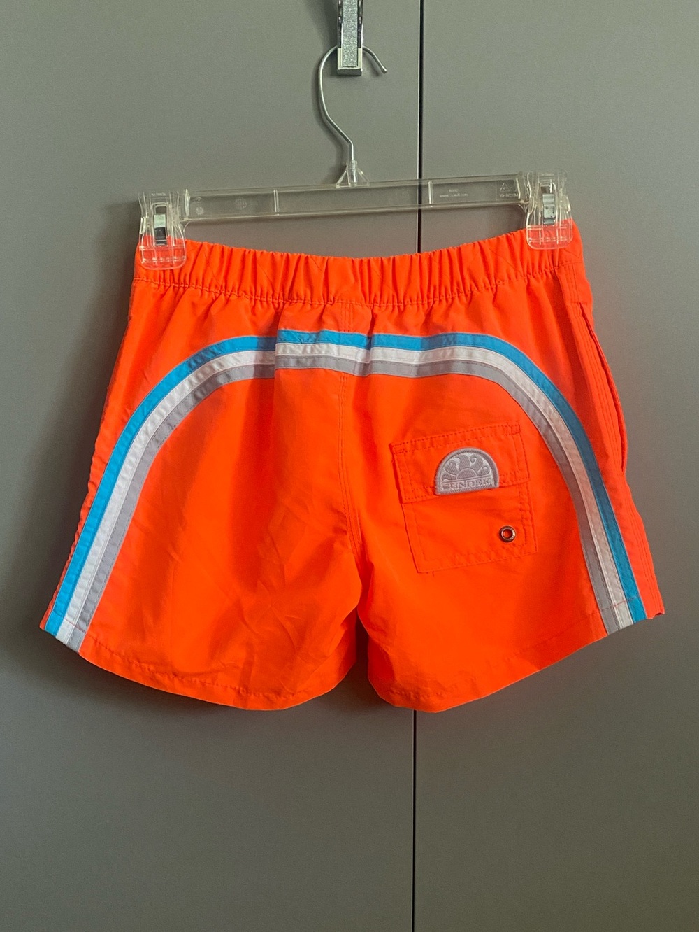 Sundek Boy’s Elastic Waistband Surf Trunks In Fluo Orange
